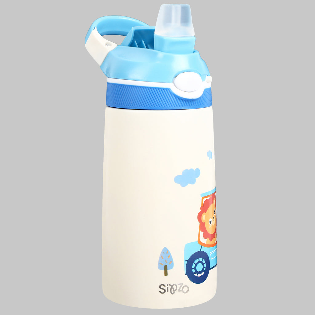Sipzo Kids Insulated Stainless Steel Water Bottle with Straw Lid – Blue