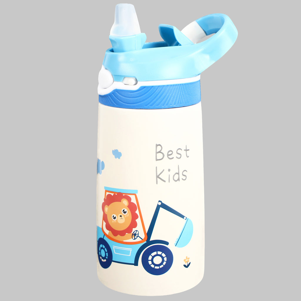 Sipzo Kids Insulated Stainless Steel Water Bottle with Straw Lid – Blue