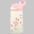 Sipzo Kids Insulated Stainless Steel Water Bottle with Straw Lid – Pink Flamingo Design