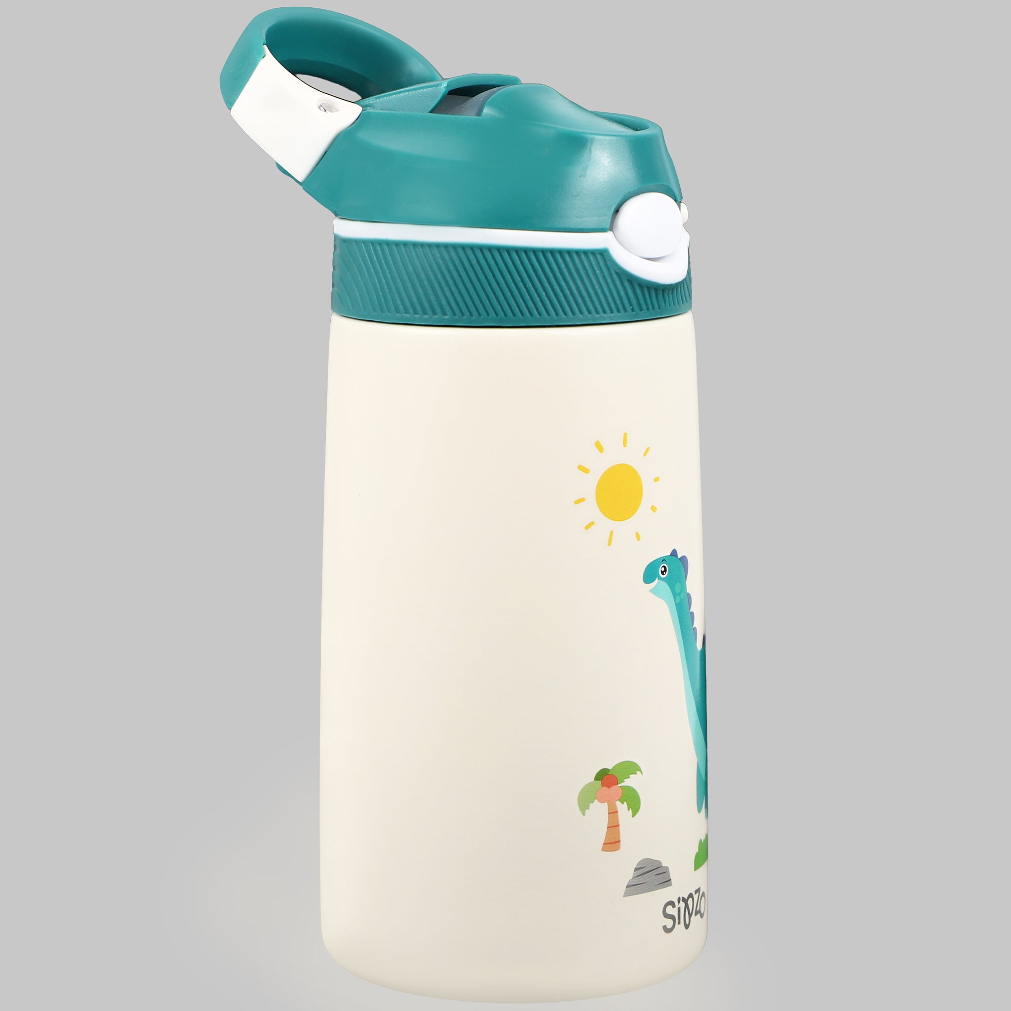 Sipzo Kids Insulated Stainless Steel Water Bottle with Straw Lid – Dinosaur Design