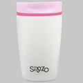 Sipzo Insulated Travel Tumbler with Lid – White & Pink