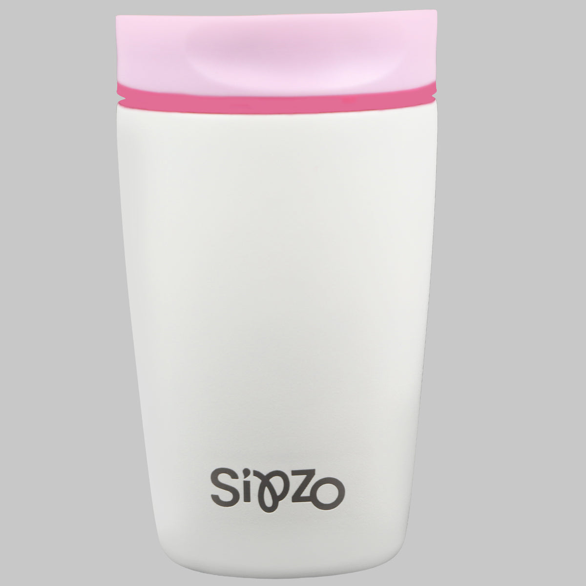 Sipzo Insulated Travel Tumbler with Lid – White & Pink