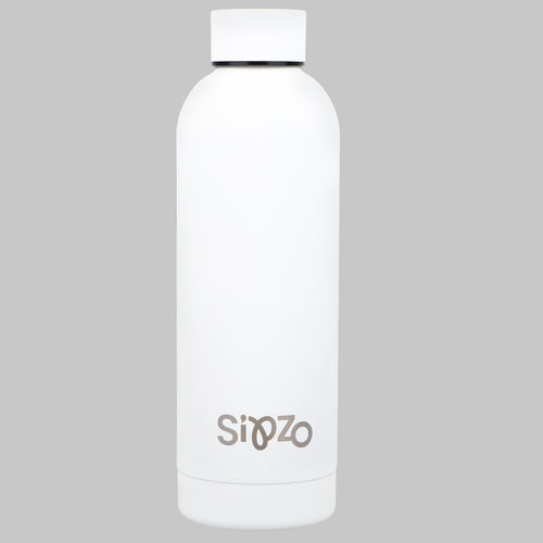 Sipzo Classic Stainless Steel Water Bottle – White
