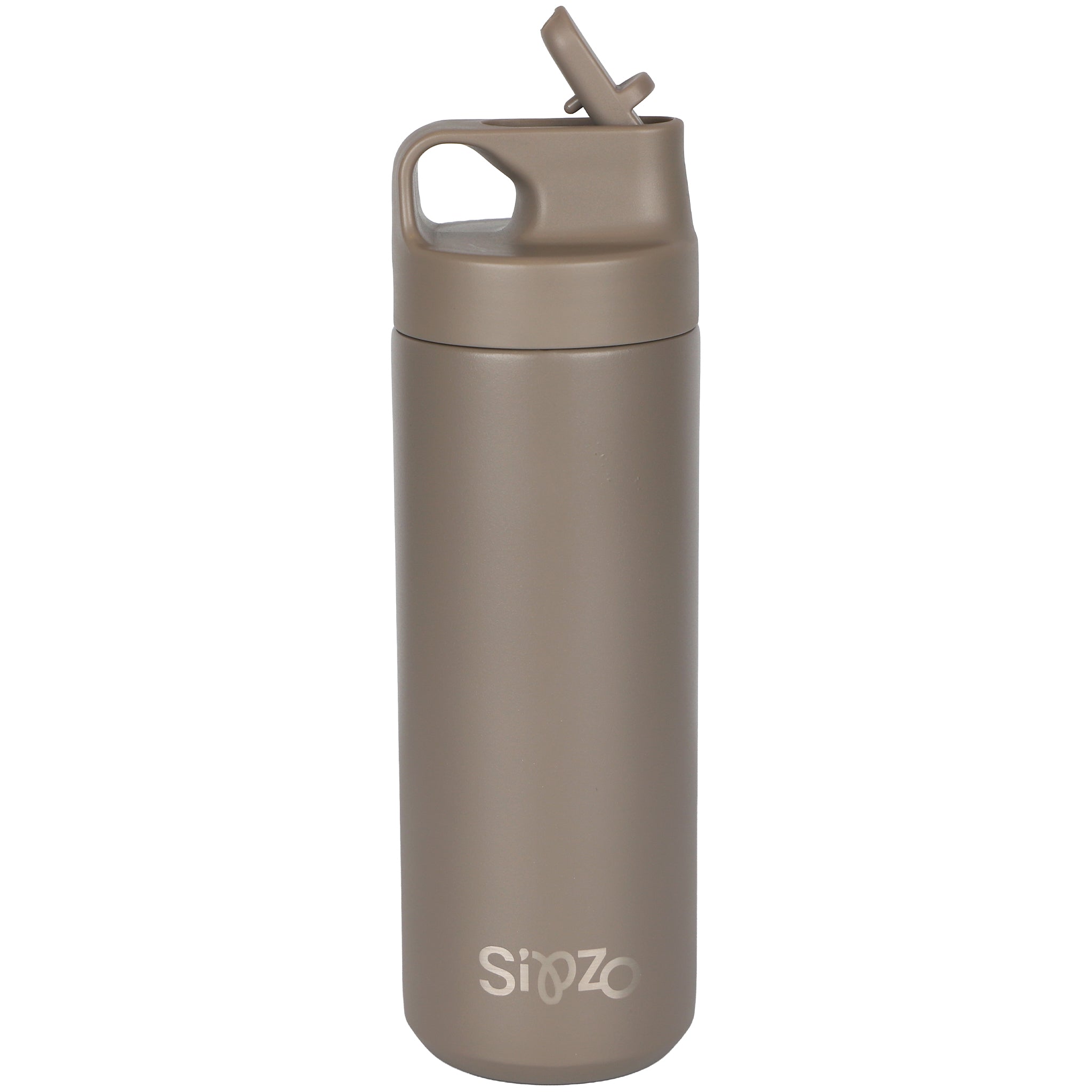 Sipzo Insulated Stainless Steel Water Bottle with Straw Lid - Dark Gray