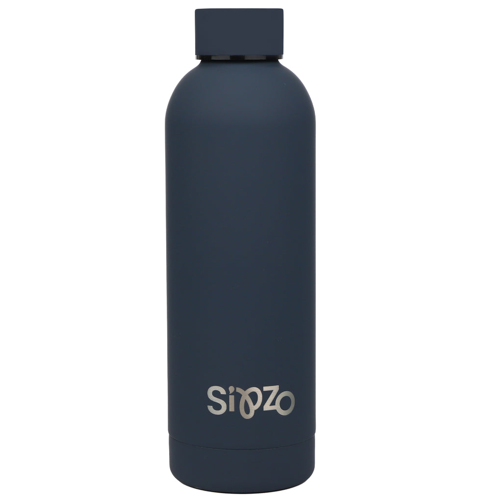 Sipzo Insulated Stainless Steel Water Bottle with Carry Handle – Navy Blue